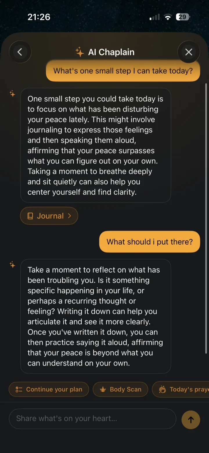 A conversation with the DawnLight AI Chaplain